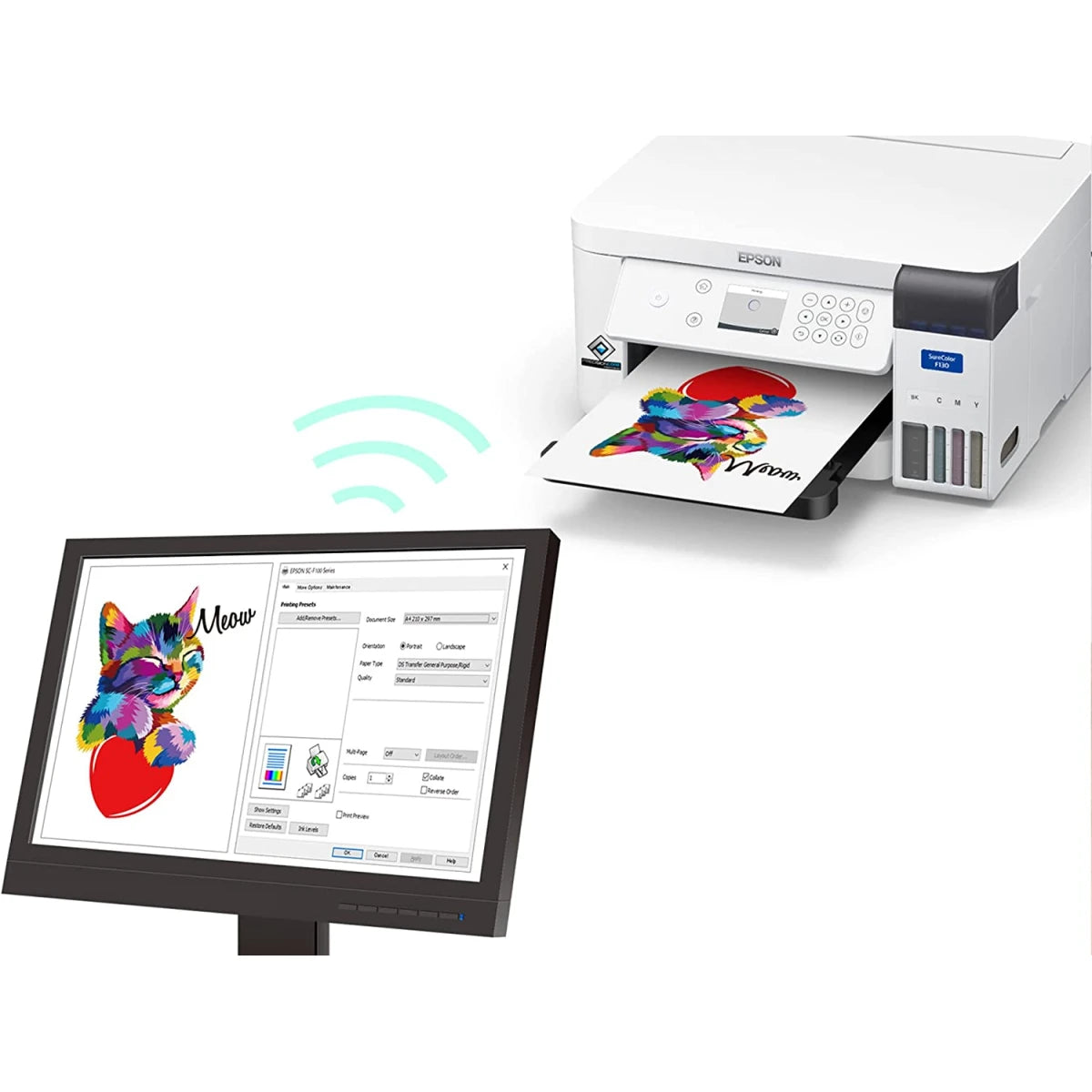 Epson SureColor SC-F100 A4 Textile Dye Sublimation Printer for Small Businesses and Startups