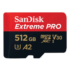 SanDisk Extreme Pro 512GB microSDXC UHS-I V30 Memory Card, 200MB/s Read, 140MB/s Write for 4K Video on Smartphones, Action Cams &amp; Drones