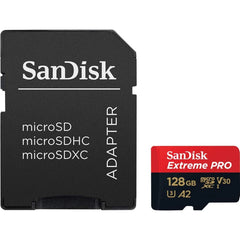 SanDisk Extreme Pro 128GB microSDXC UHS-I V30 Memory Card, 200MB/s Read, 140MB/s Write for 4K Video on Smartphones, Action Cams &amp; Drones