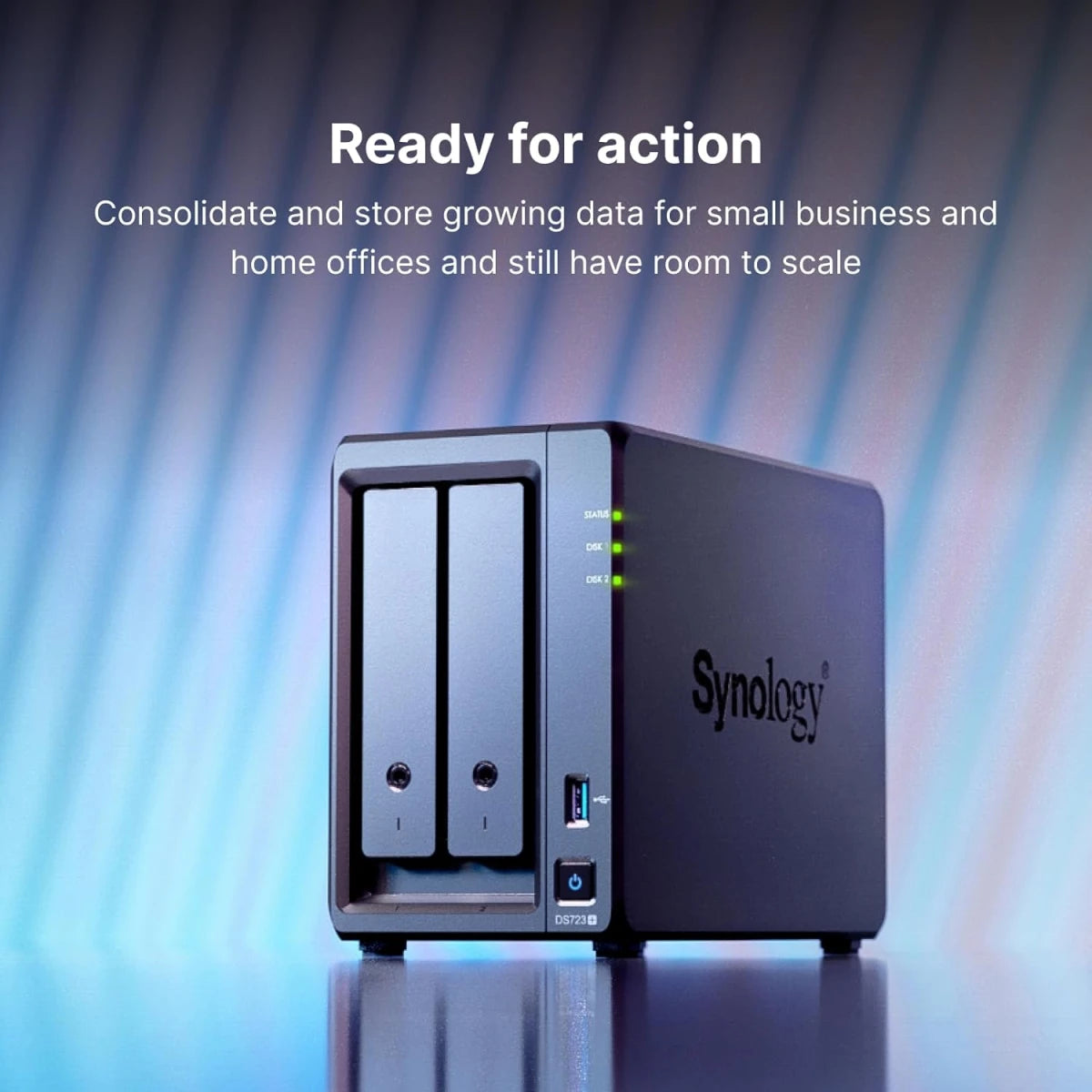 Synology DiskStation DS723+ 2-Bay NAS (Diskless) with AMD Ryzen R1600 2-Core CPU &amp; 2GB DDR4 RAM