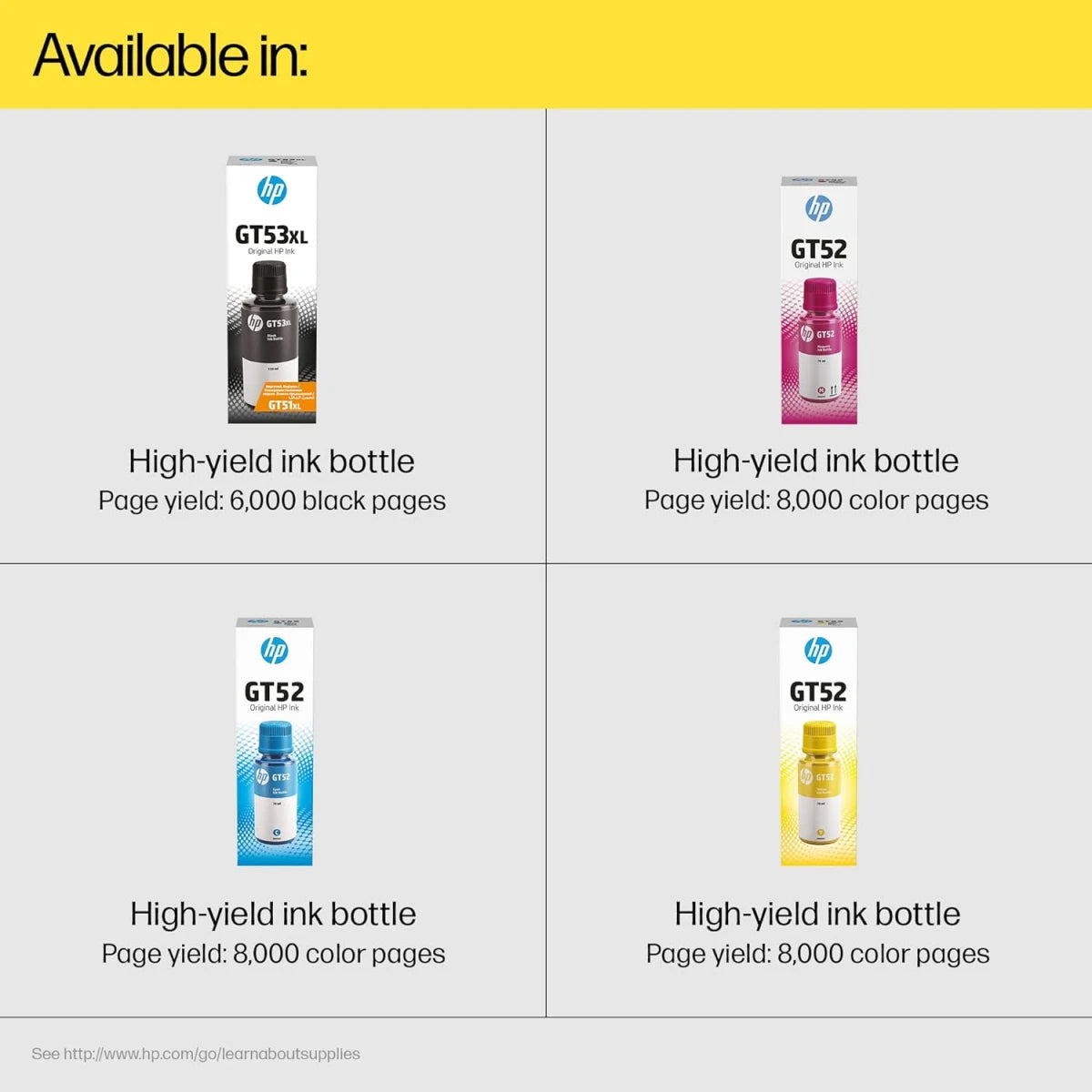 HP GT52 Refillable Magenta Ink Bottle, 70ml for Ink Tank Printers