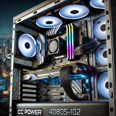 CC Power 4080S-102 كمبيوتر الألعاب من الجيل الرابع عشر Intel Core i7 مع Nvidia RTX 4080 SUPER