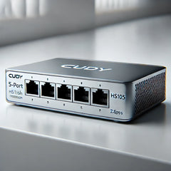 Cudy HS105 5-Port Ethernet Switch 2.5Gbps Full 2.5Gbps Ports Loop Detection 802.3az Energy Saving Desktop or Wall Mount