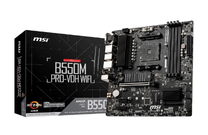 MSI Pro B550M PRO-VDH WiFi AMD Ryzen 5000 AM4 DDR4 PCIe 4.0 2x M.2 Wi-Fi & Bluetooth Mainboard