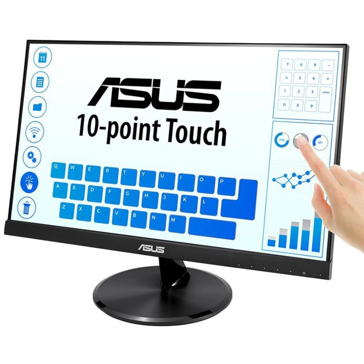 ASUS VT229H 21.5" Monitor 1080P IPS 10-Point Touch Eye Care with HDMI VGA - Black