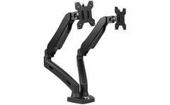 Arozzi Alzare Dual Gas Lift Monitor Arm 360° Screen Rotation Cable Management - Black