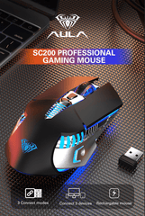 AULA GAMING MOUSE AULA sc200 Rechargeable Bluetooth Gaming Mouse RGB