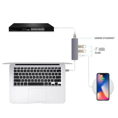 NON HUB Convertor Type-C To Ethernet and Hub 3 port usb3.0