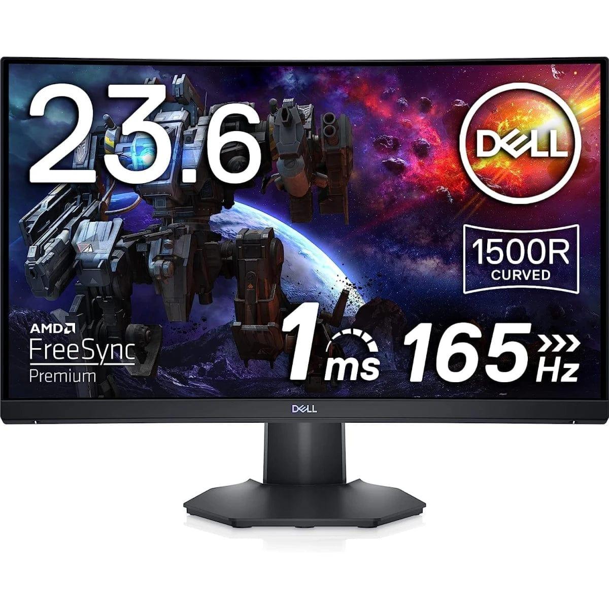 DELL Computer Monitors Dell S2422HG 24” Curved 1500R Full HD 165Hz 1.0 ms AMD FreeSync Premium 2x HDMI 2.0 99% sRGB Adjustable Stand - Black