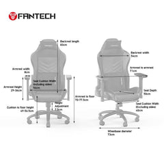 FANTECH Gaming Chairs FANTECH LEDARE GC192 GAMING CHAIR – GREY