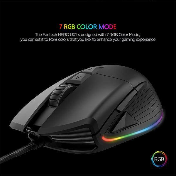 FANTECH GAMING MOUSE FANTECH UX1 Hero Ultimate Macro RGB GAMING MOUSE