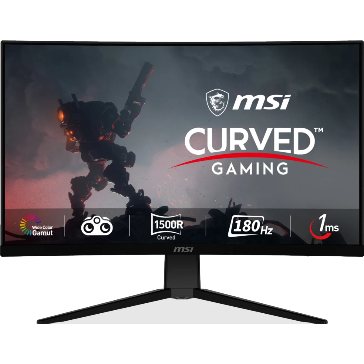 MSI G2422C 24" Curved Gaming Monitor - 1500R, Full HD, 180Hz, 1ms, AMD FreeSync, Frameless, Night Vision, Anti-Flicker, Less Blue Light