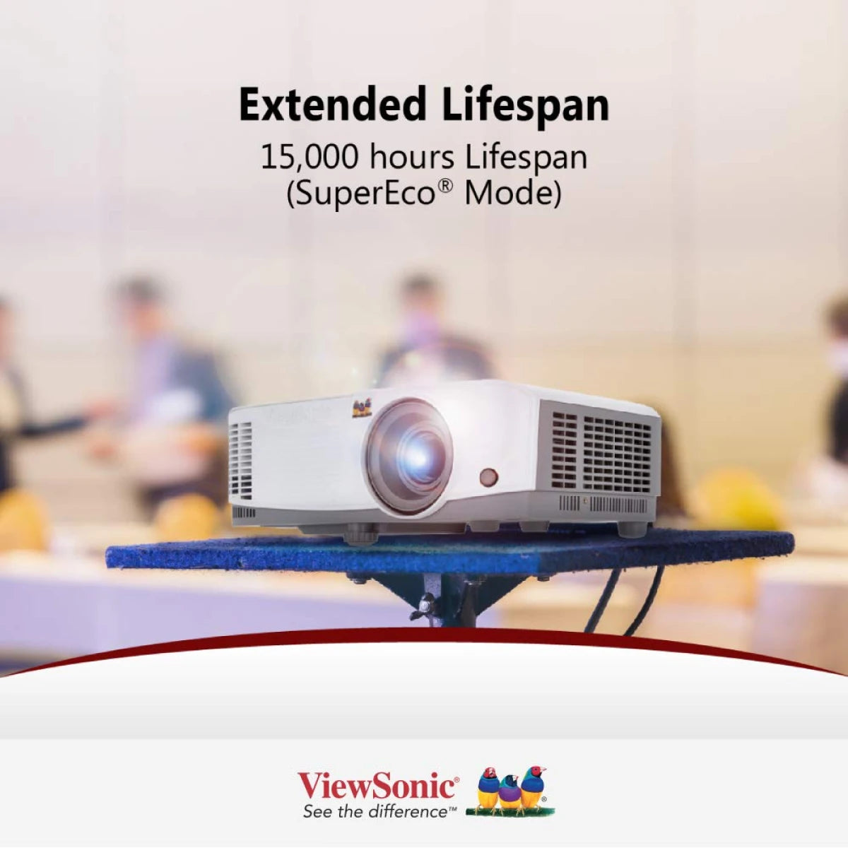 ViewSonic PA503SE SVGA Business Projector 4000 Lumens Vertical Keystone Speaker 15000 Hour Lamp Life 300" Projection Image