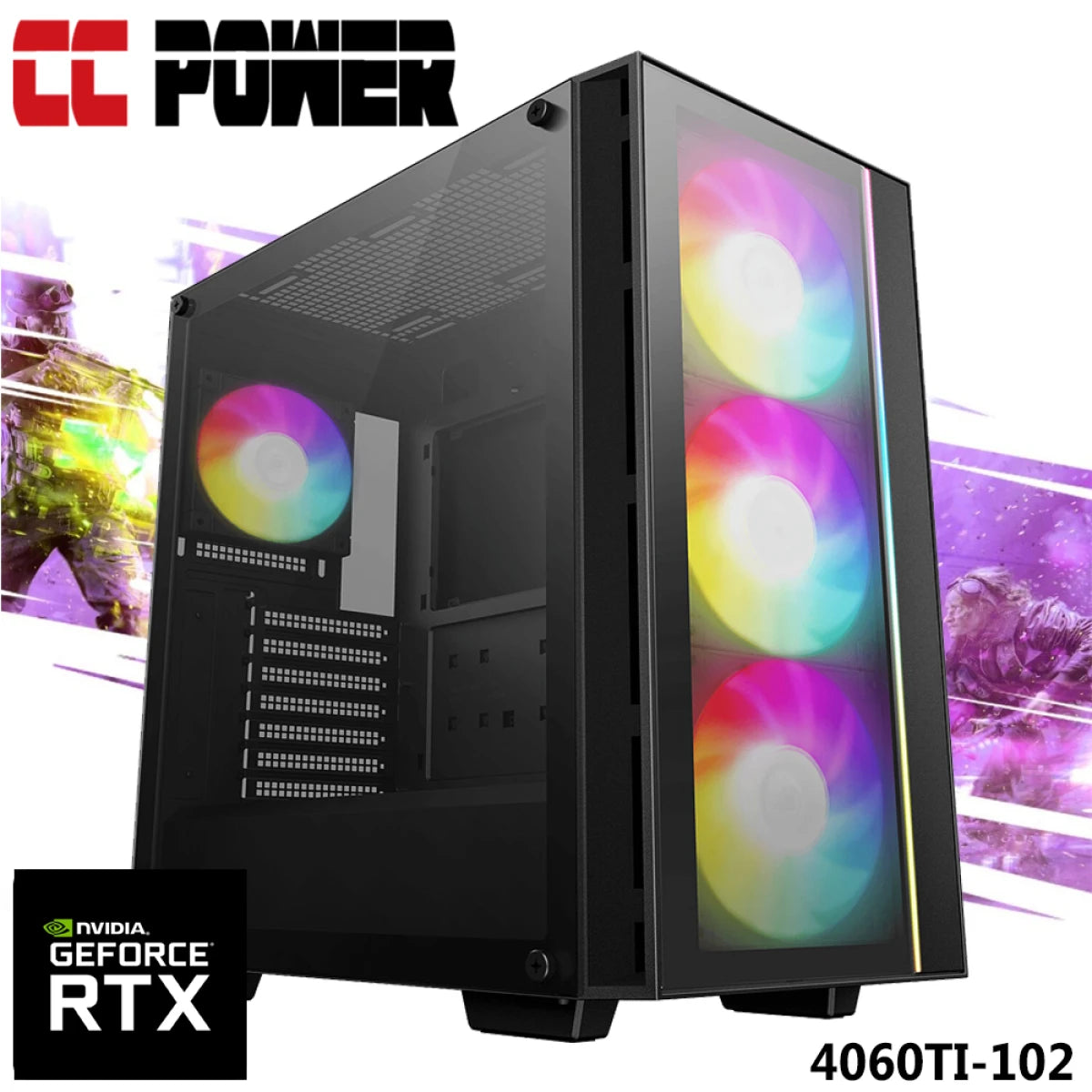 CC Power 4060TI-102 Gaming PC – 12th Gen Intel Core i9 16-Cores, Nvidia RTX 4060TI 8GB, Advanced Air Cooler