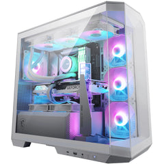 MSI MAG PANO M100R PZ Micro ATX Case with 270-Degree Panoramic Display and 4x ARGB Fans - White