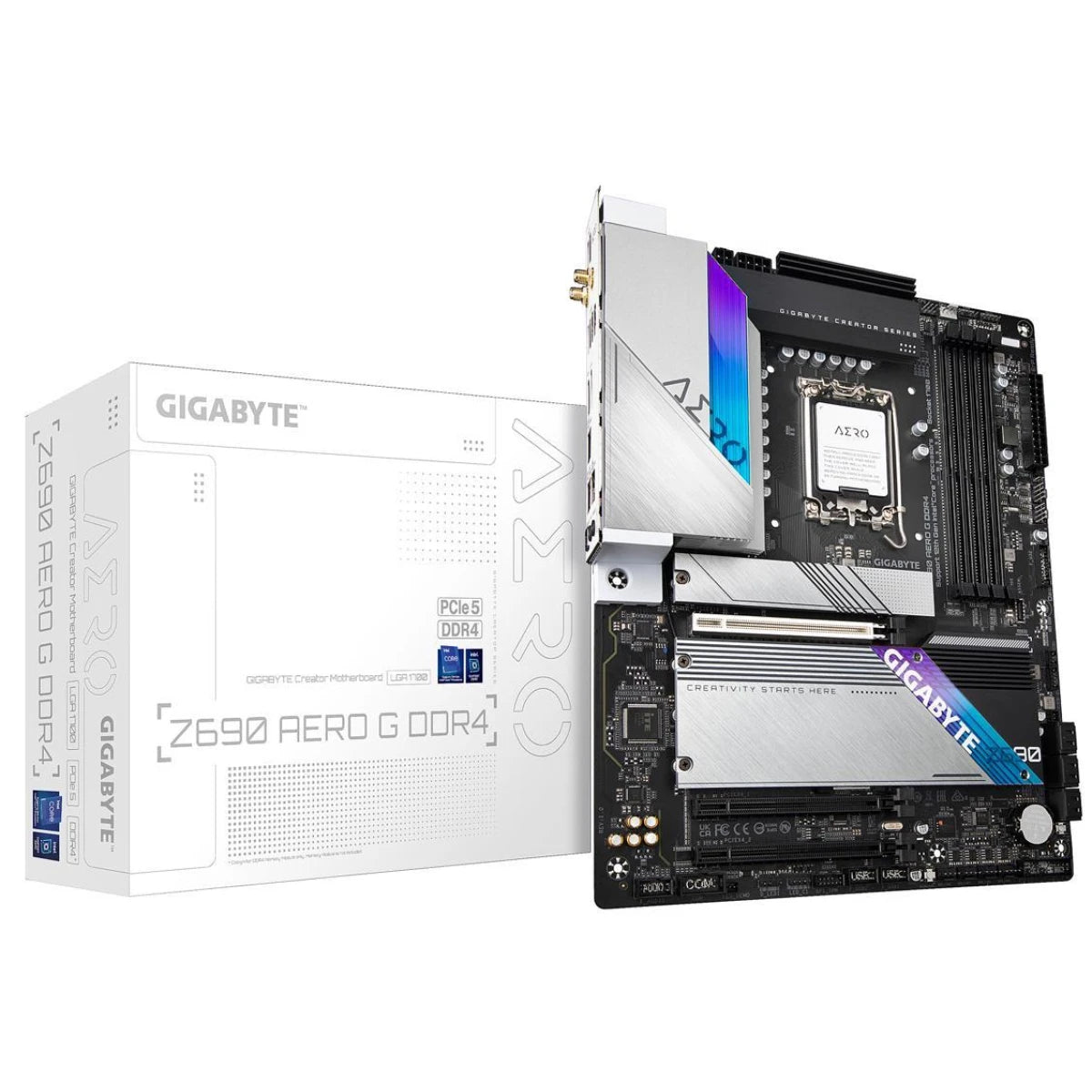 GIGABYTE Z690 AERO G WiFi 6 LGA 1700 Intel Z690 DDR4 Quad M.2 PCIe 5.0 USB 3.2 Type-C