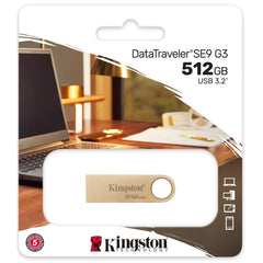 Kingston DataTraveler SE9 G3 512GB USB Flash Drive USB 3.2 Gen 1 Speed Up to 220MB/s Premium Metal Casing