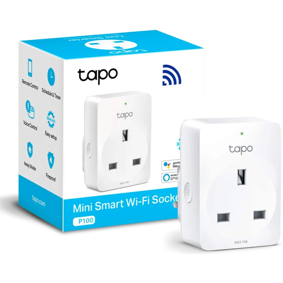 TP-Link Tapo P100 Smart Plug Wi-Fi Outlet – Remote Control, Timer Switch, Voice Control with Amazon Alexa &amp; Google Assistant