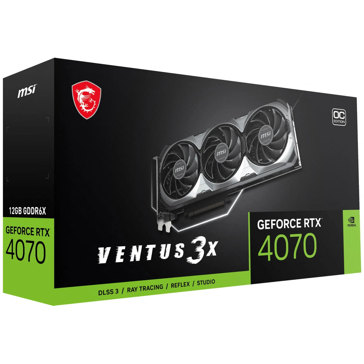 MSI Ventus X3 GeForce RTX 4070 12GB GDDR6X OC Edition – Extreme Clock 2520MHz, PCI Express 4.0