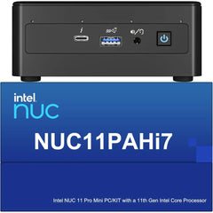 Intel NUC 11 Performance – 11th Gen Intel Core i7 Mini PC (500GB SSD / 16GB RAM) for Home &amp; Business – Black