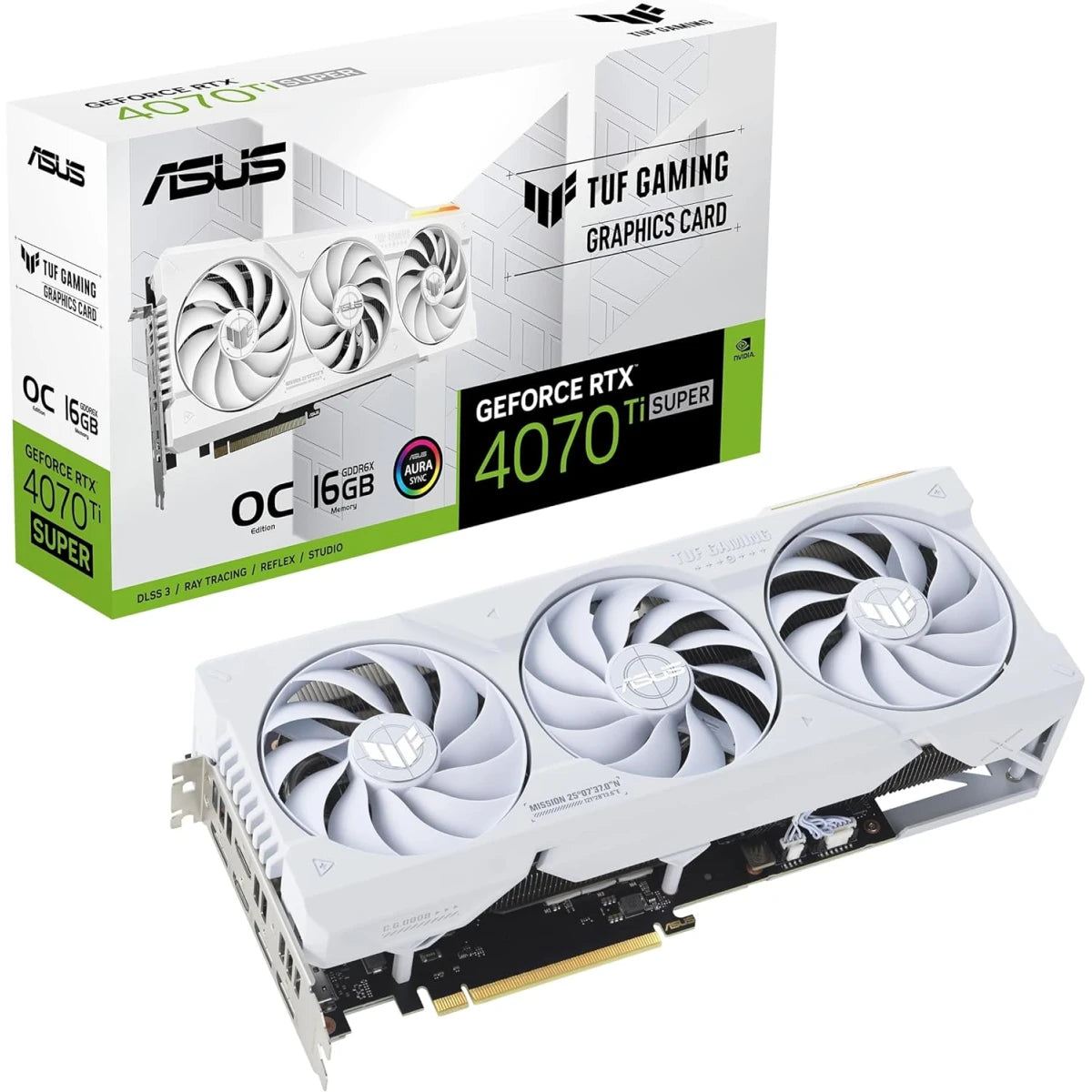 ASUS TUF Gaming NVIDIA GeForce RTX 4070 TI SUPER OC Edition – 16GB GDDR6X, Lower Temps &amp; Enhanced Durability, White