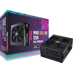 Cooler Master MWE Gold 1250 V2 ATX3.0 Fully Modular 1250W PSU - 80+ Gold, Quiet 140mm FDB Fan, 2 EPS Connectors