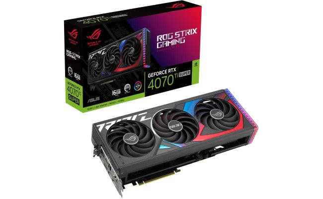 ASUS ROG Strix GeForce RTX 4070 Ti SUPER – 16GB GDDR6X, DLSS 3, Massive Vented Backplate, Aura Sync