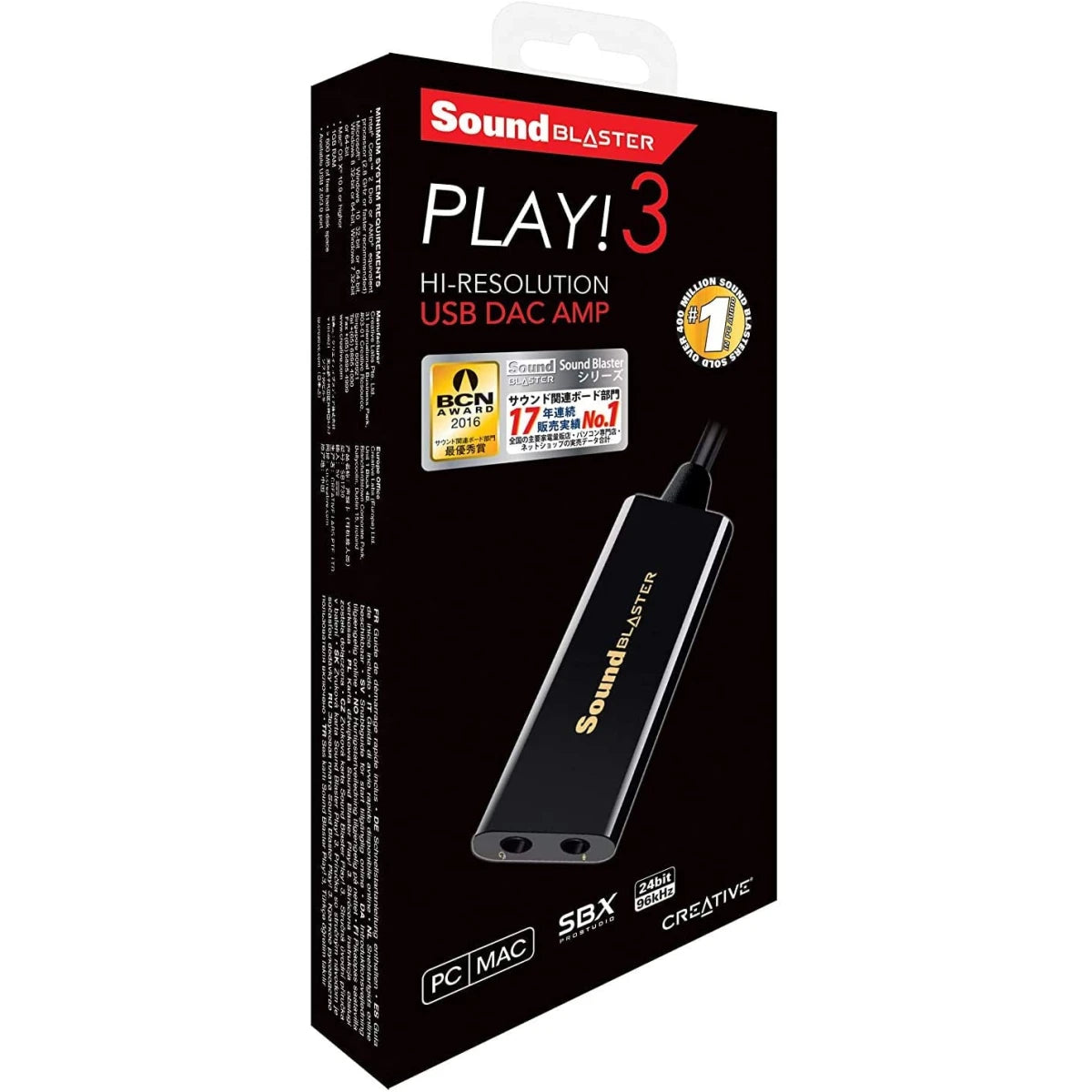 Creative Labs Sound Blaster Play! 3 USB Sound Adapter for Windows &amp; Mac