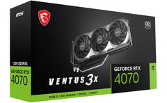 MSI Ventus X3 GeForce RTX 4070 12GB GDDR6X OC Edition – Extreme Clock 2520MHz, PCI Express 4.0