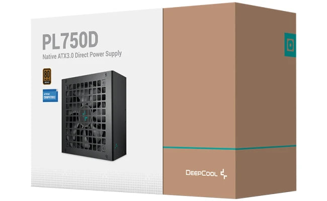 Deepcool PL750D 80 PLUS Bronze 750W Non-Modular ATX12V V3.0 Hydro Bearing 120mm Fan Active PFC + DC to DC - Black