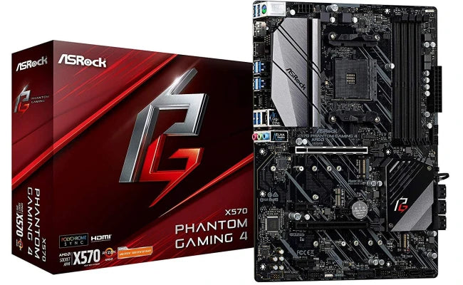 ASRock X570 PHANTOM GAMING 4 AM4 USB 3.2 2x M.2 SSD Motherboard