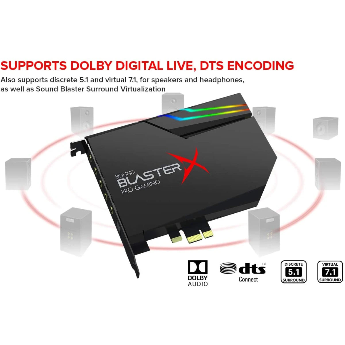 Creative Sound BlasterX AE-5 Plus SABRE32-class Hi-Res PCIe Gaming Sound Card &amp; DAC with Dolby Digital and DTS