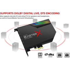 Creative Sound BlasterX AE-5 Plus SABRE32-class Hi-Res PCIe Gaming Sound Card &amp; DAC with Dolby Digital and DTS