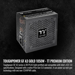 Thermaltake Toughpower GF A3 1050W 80+ Gold Full Modular Power Supply with 12VHPWR Connectors, PCIe 5.0 Ready