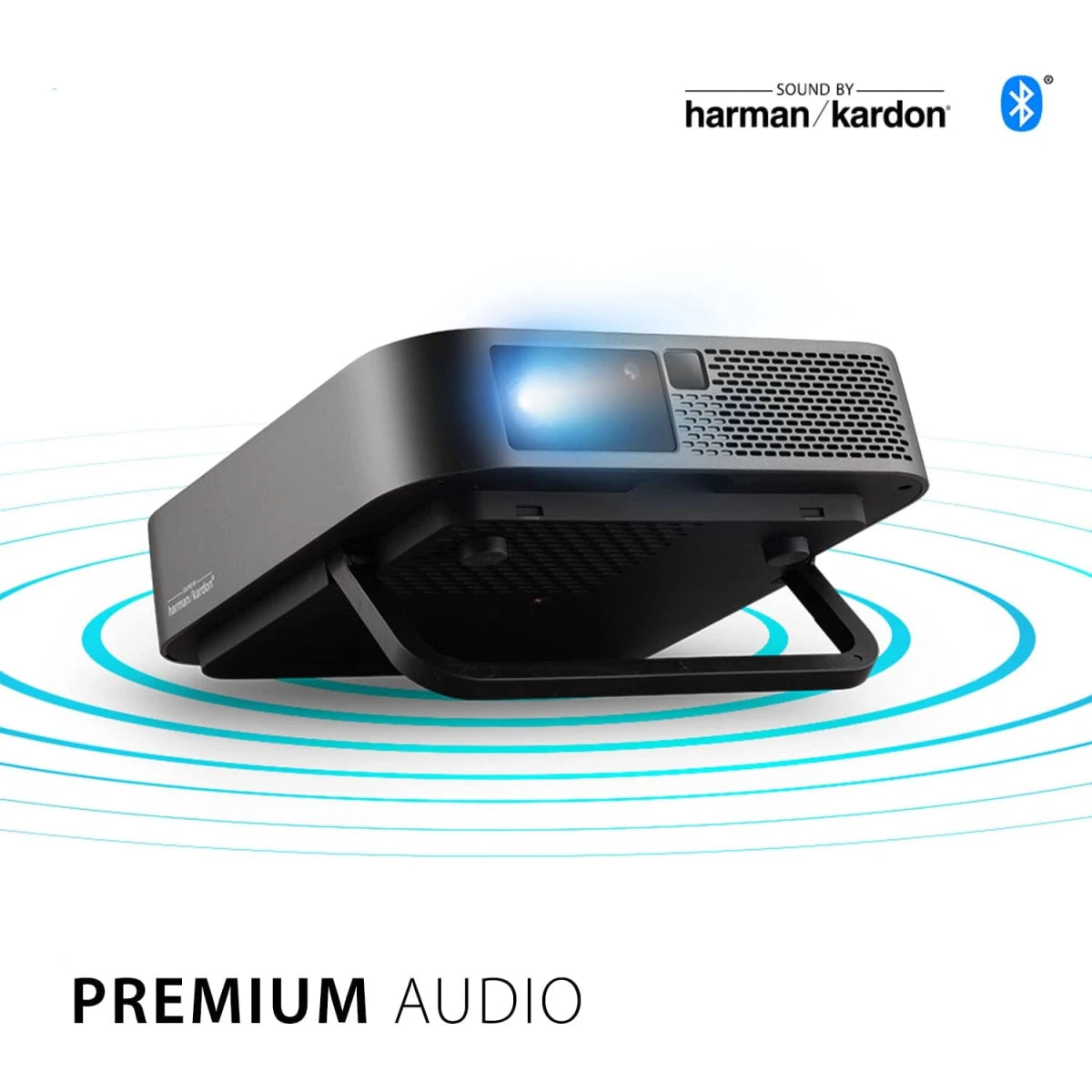 ViewSonic M2e 1080p Portable Projector with Auto Focus, Harman Kardon Bluetooth Speakers, HDMI &amp; USB-C