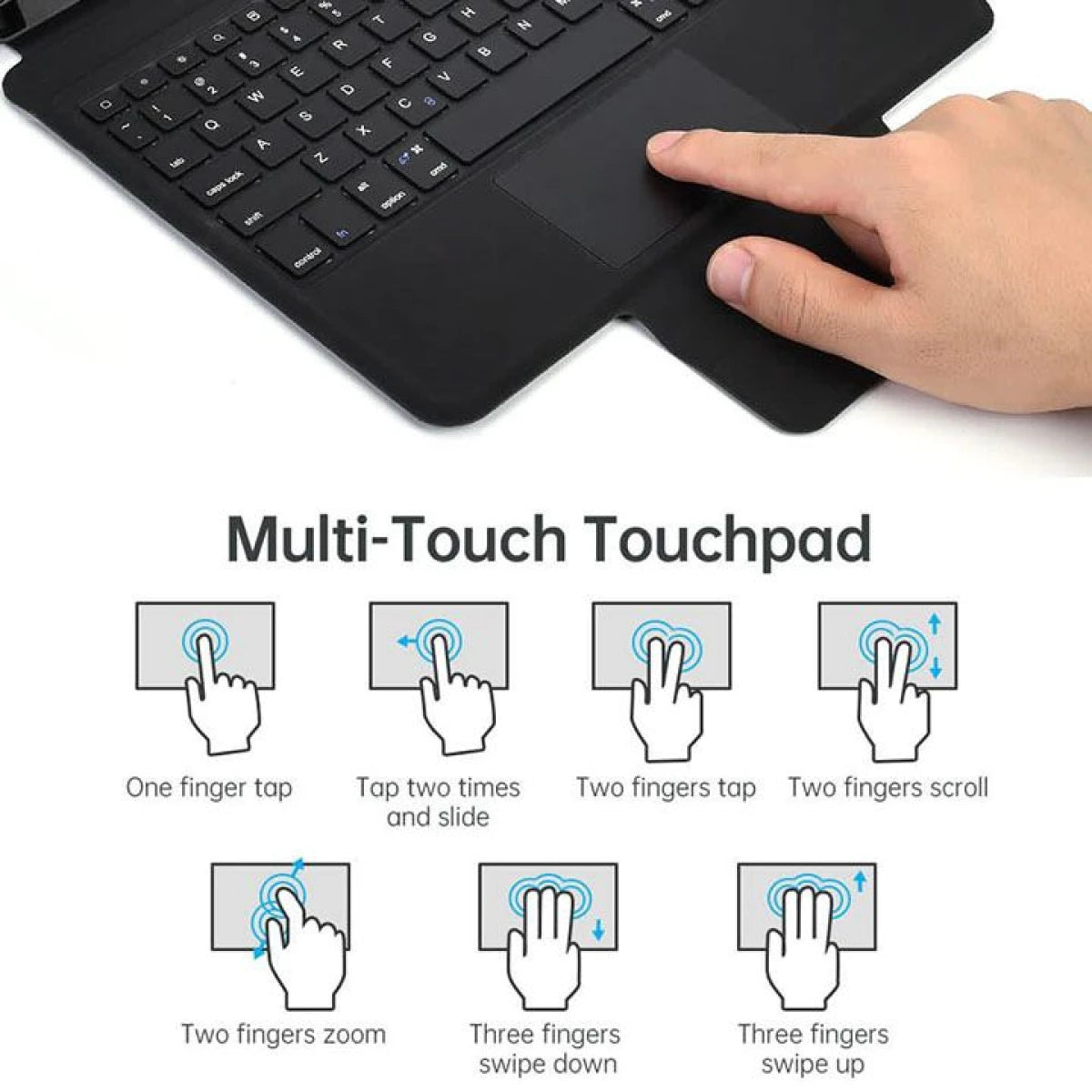 Choetech BH-012 Wireless Keyboard Case for iPad Pro 11" - Arabic/English Layout, Black