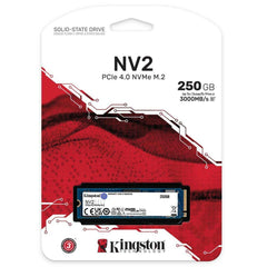KINGSTON Solid State Drive Kingston NV2 250GB M.2 NVMe PCIe 4.0, GEN 4 SSD Up To 3000/1300 MB/s Read/Write