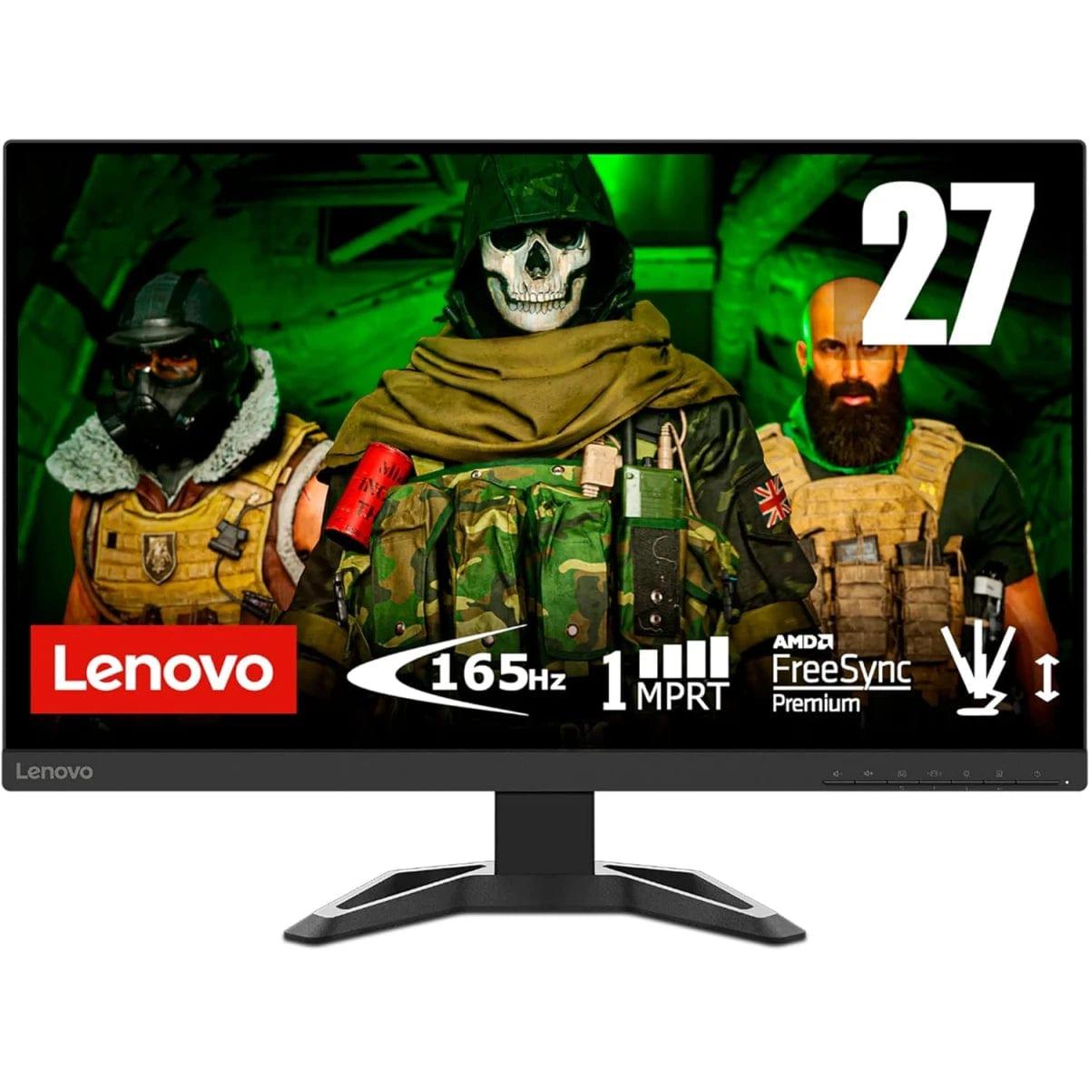 LENOVO Computer Monitors Lenovo G27-30 27" Gaming Monitor Full HD 1ms 165Hz 99% sRGB 90% DCI-P3 FreeSync™ Premium w/ Height Adjust Stand & Speaker 2xHMDI 1X DP