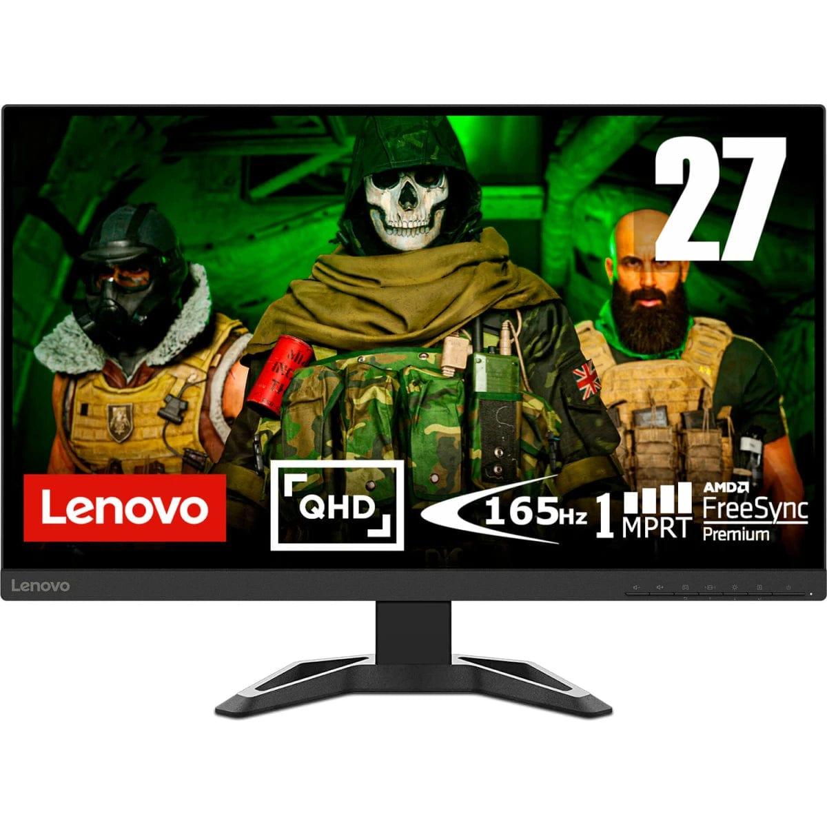 LENOVO Computer Monitors Lenovo G27q-30 27" Gaming Monitor 2K 1ms 165Hz 99% sRGB 90% DCI-P3 FreeSync™ Premium w/ Height Adjust Stand & Speaker 2xHMDI 1X DP