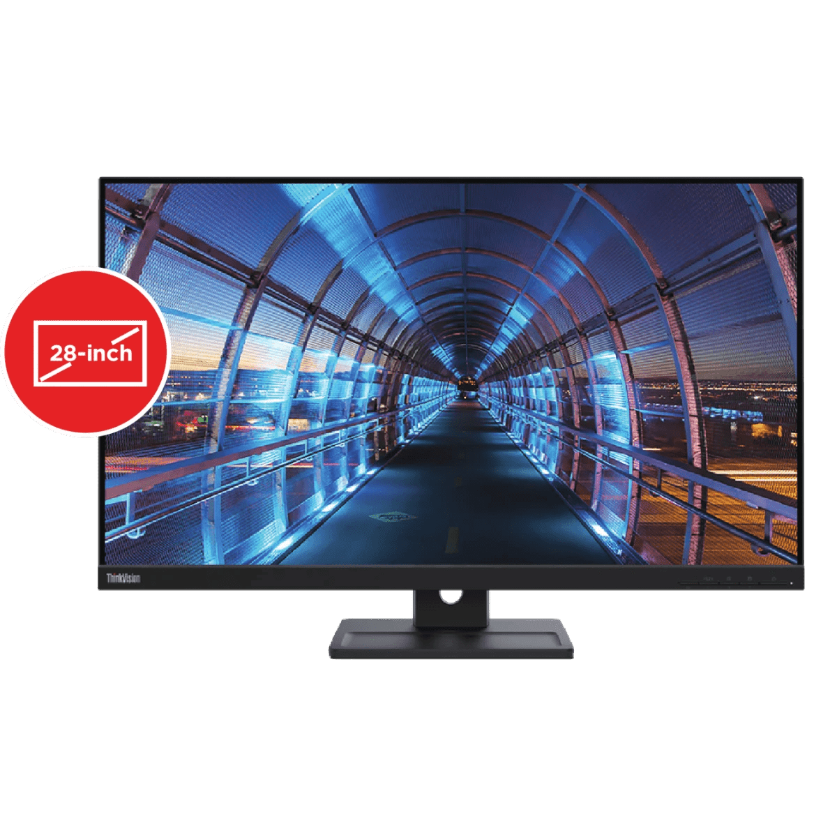 LENOVO Computer Monitors Lenovo ThinkVision E28u-20 28” IPS 4K HDR10 90% DCI-P3 Colors Adjustable Stand w/ Speakers - Black