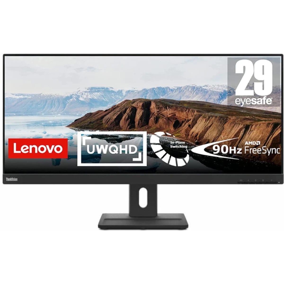 LENOVO Computer Monitors Lenovo ThinkVision E29w-20 29" IPS Ultra Wide 90Hz Built-in Speakers Adjustable Stand