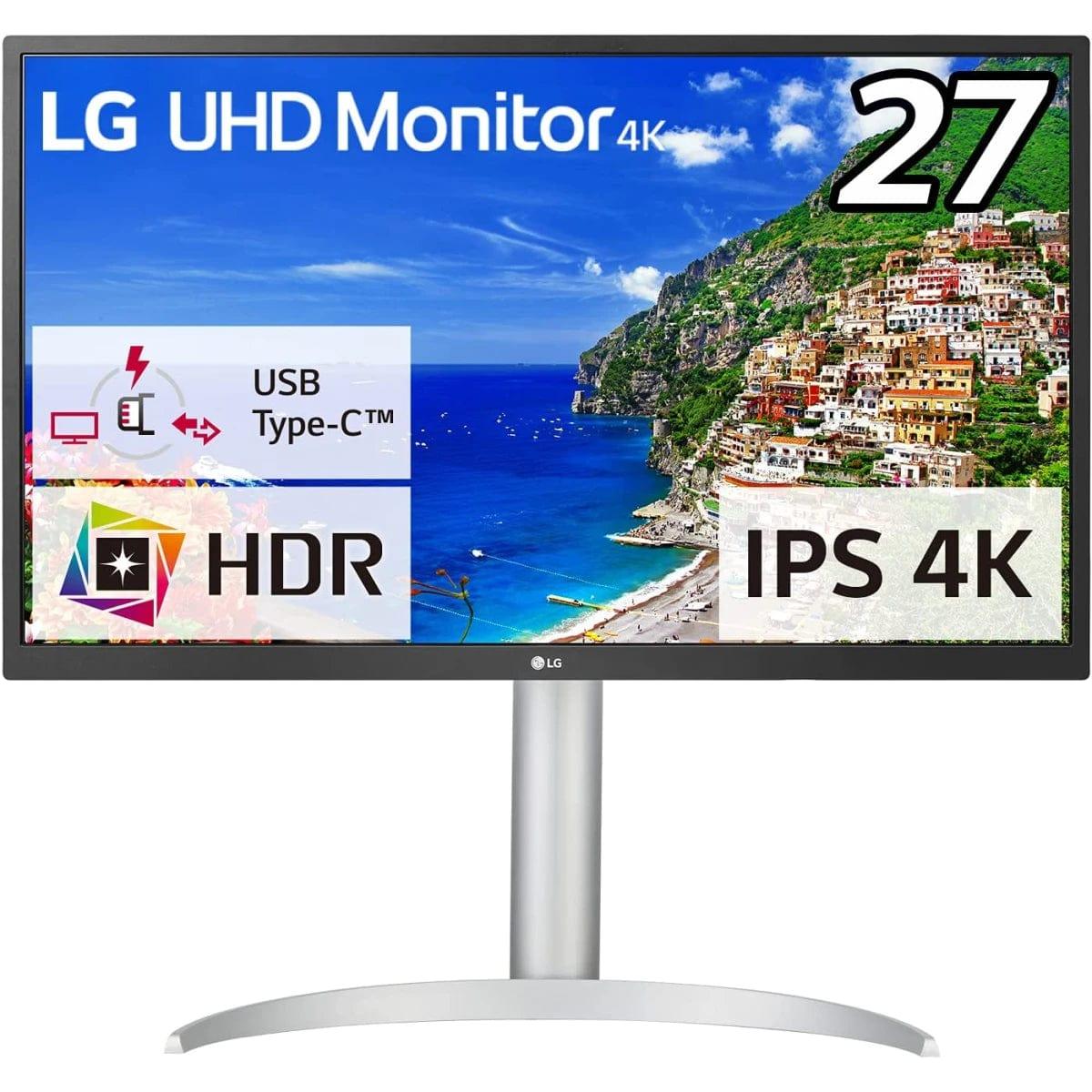 LG Computer Monitors LG 27UP550N-W 27" IPS 4K HDR Adjustable Stand USB Type-C HDMI x 2 & DisplayPort FreeSync