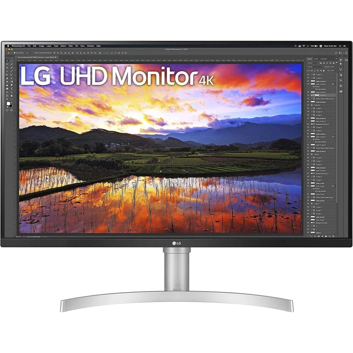 LG Computer Monitors LG 32UN650-W 32” 4K IPS HDR 10 DCI-P3 95% Color Gamut w/ 3-Side Virtually Borderless Design & Built-in Speakers