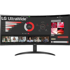 LG Computer Monitors LG UltraWide 34WR50QC Curved 34" 3K 100Hz HDR 10 sRGB 99% AMD FreeSync Compatible Displayport & HDMI