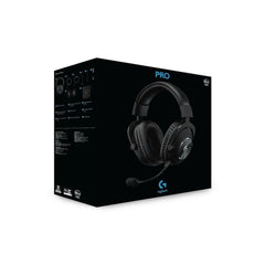 LOGITECH GAMING HEADSET Logitech Pro X Gaming Wired Headset , 7.1 Surround Sound with Advance Sound Card & Blue Voice Technology - Black