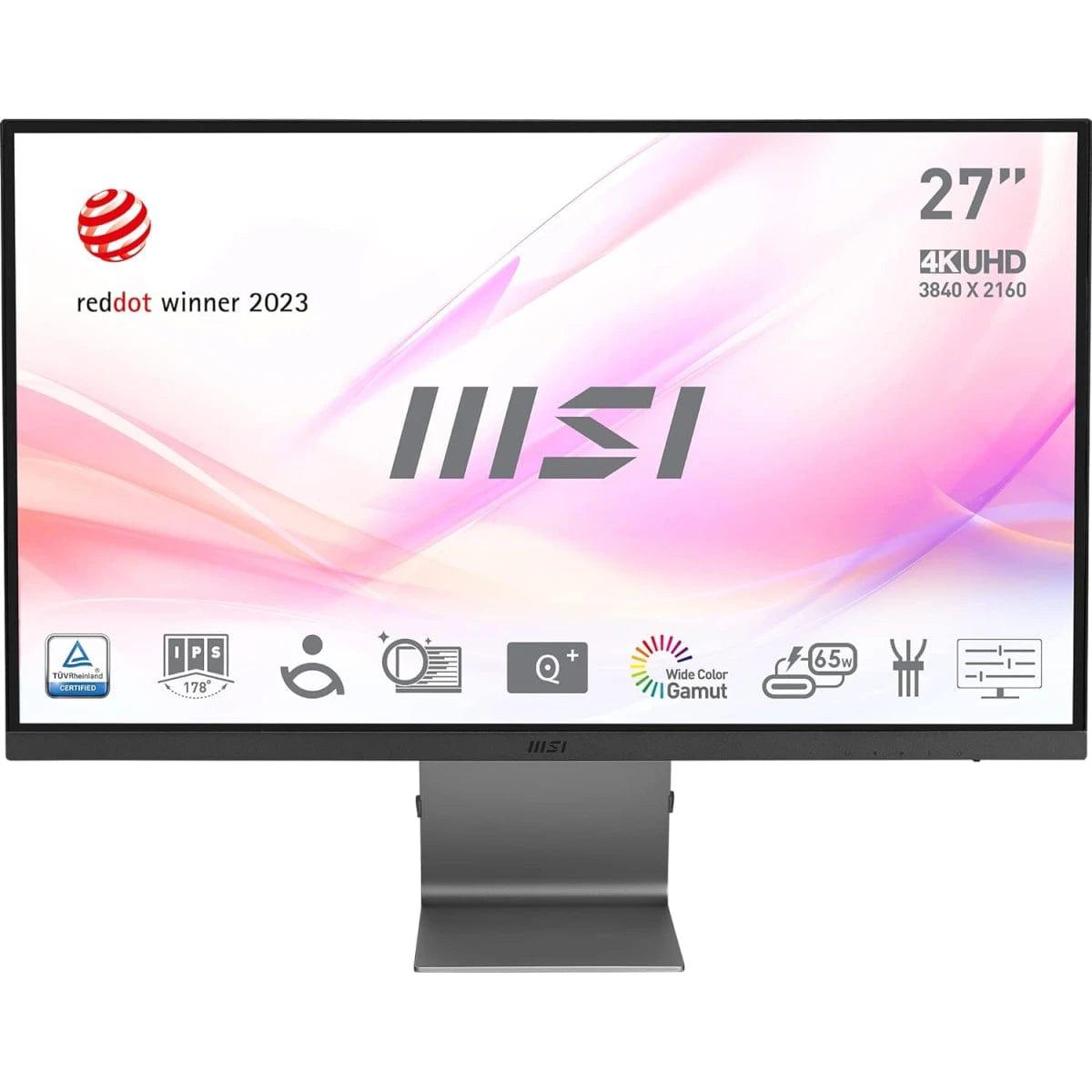 MSI Computer Monitors MSI Modern MD271UL 27" IPS 4K Sleek & Ultra-Slim 10bit 139% SRGB EyesErgo & Eye-Q Technology HDMI, DP Port, USB C