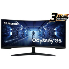 SAMSUNG Computer Monitors SAMSUNG 34" Odyssey G5 UWQHD (3440 X 1440) VA, HDR10 Gaming Monitor with 1000R Curved Screen, 165Hz, 1ms, FreeSync Premium