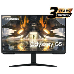 SAMSUNG Computer Monitors Samsung Odyssey G5 (AG500), 27" Flat Monitor IPS 2K (2560 x 1440) 165Hz 1ms(GTG), HDR10, 99% sRGB, 10Bit, G-Sync Compatible w/ Ergonomic Stand