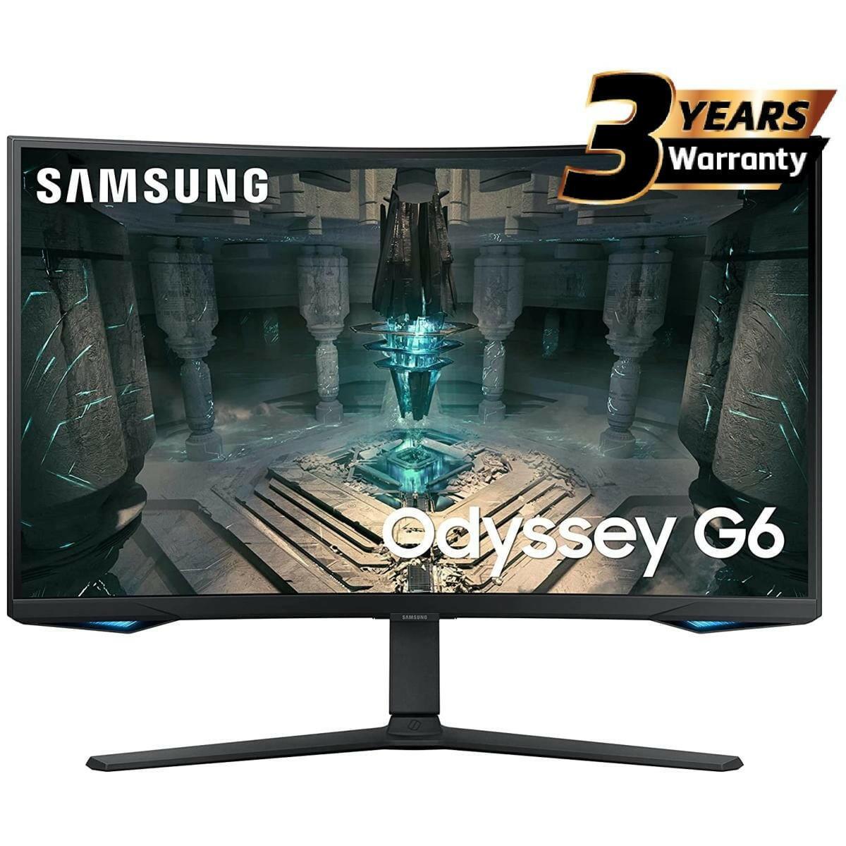 SAMSUNG Computer Monitors Samsung Odyssey G6 (BG650) Smart Tizen 27" Curved Monitor VA 2K (2560 x 1440) 240Hz 1ms(GTG), HDR600, 95% DCI Coverage, 10Bit, HDMI 2.1, FreeSync w/ Speakers & Ergonomic Stand