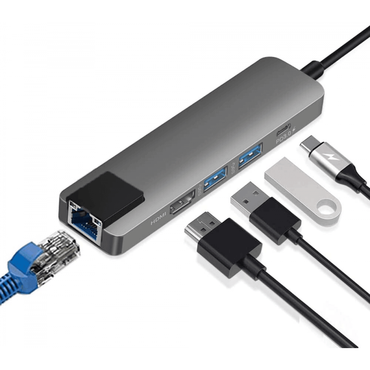 NON HUB Type-C HUB to Lan USB 3.0 , HDMI